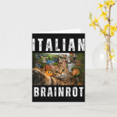 Kat selfie met grappige Italiaanse brainrot meme Kaart (Gele Bloem)