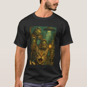 Kat Selfie Space Kikker Raad Intergalactische Amph T-shirt