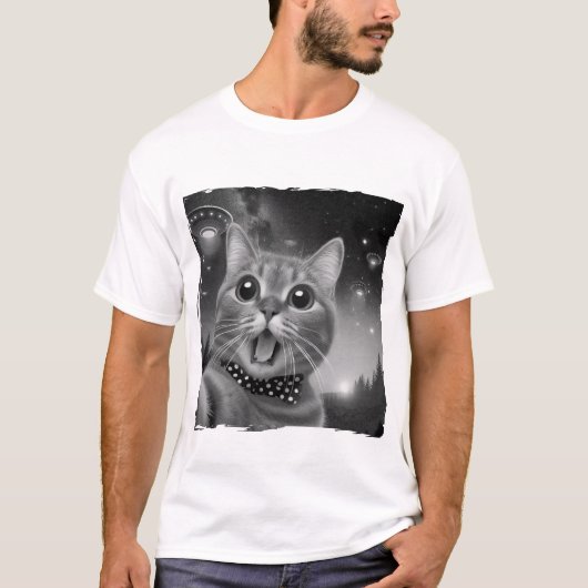 Kat selfie t-shirt (Voorkant)