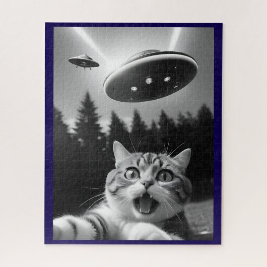 Kat Selfie UFO Legpuzzel Whimsisch (Verticaal)