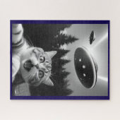 Kat Selfie UFO Legpuzzel Whimsisch (Horizontaal)