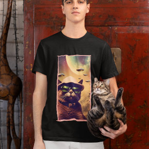 Kat selfie ufo t-shirt