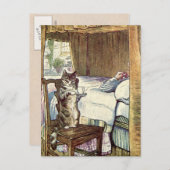 Kat Serves Breakfast in Bed Briefkaart (Voorkant / Achterkant)