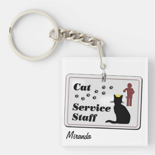Kat-servicepersoneel (aanpasbaar) sleutelhanger (voorkant)