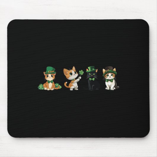 Kat Shamrock St. Patrick's Dag Schattige Kittensli Muismat (Voorkant)