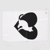 Kat Shirt - Kat in hart voor Kat eigenaren Golfhanddoek (Horizontaal)