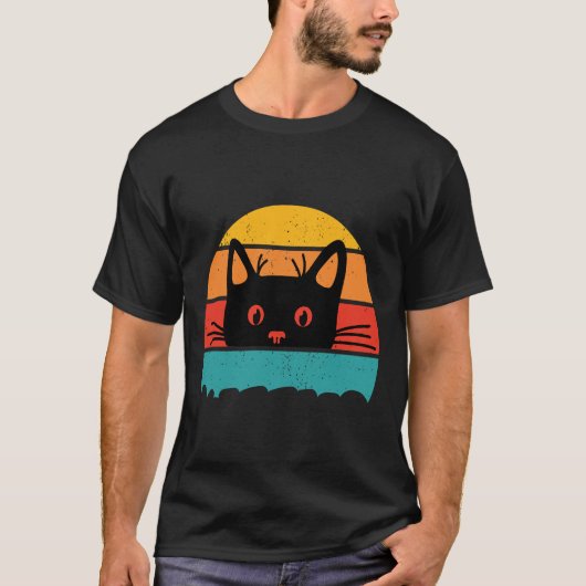 Kat Shirt. Retrostijl E T-shirt (Voorkant)