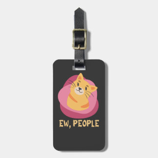 Kat shirt, zwarte kat, kattenliefje T-shirt, grapp Bagagelabel