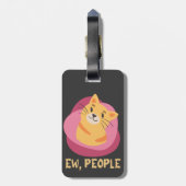 Kat shirt, zwarte kat, kattenliefje T-shirt, grapp Bagagelabel (Achterkant verticaal)