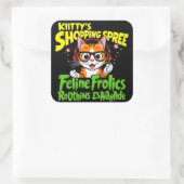 Kat Shopping Spree: een heerlijk Collectie Vierkante Sticker (Tas)
