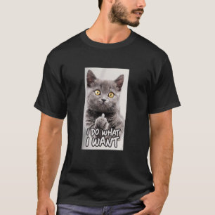 Kat shows middelvinger Ich mach was rijk T-shirt