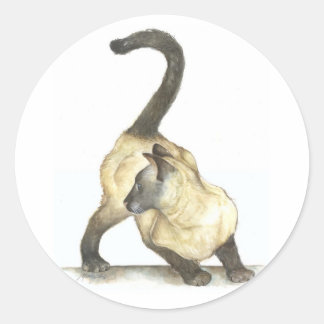 kat-siamees ronde sticker