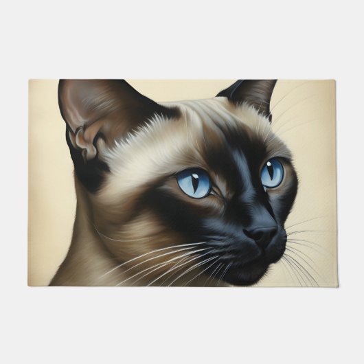 Kat Siamese Feline Art Deurmat (Voorkant)