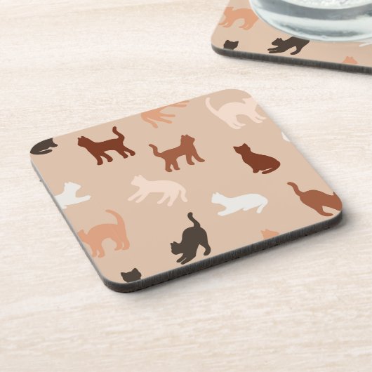 Kat silhouet bier onderzetter (Linkerzijde)