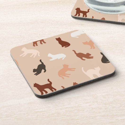 Kat silhouet bier onderzetter (Linkerzijde)