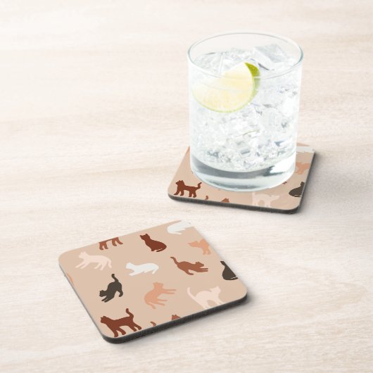 Kat silhouet bier onderzetter (Rechterzijde)