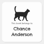 Kat silhouet bookplate sticker (Voorkant)