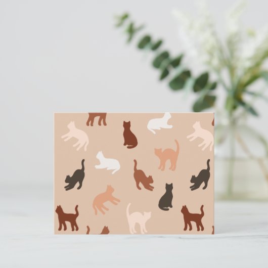 Kat silhouet briefkaart (Staand voorkant)