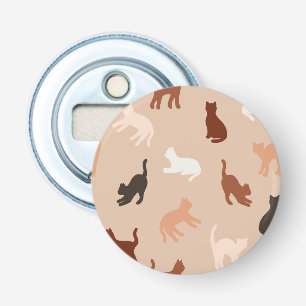 Kat silhouet button flesopener