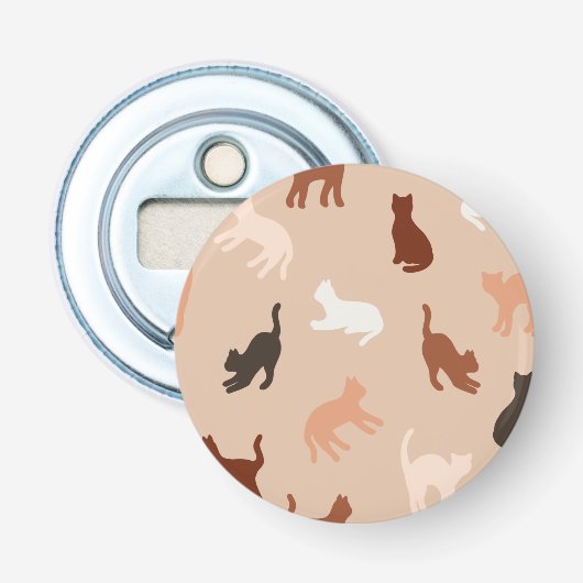 Kat silhouet button flesopener (Voorkant)