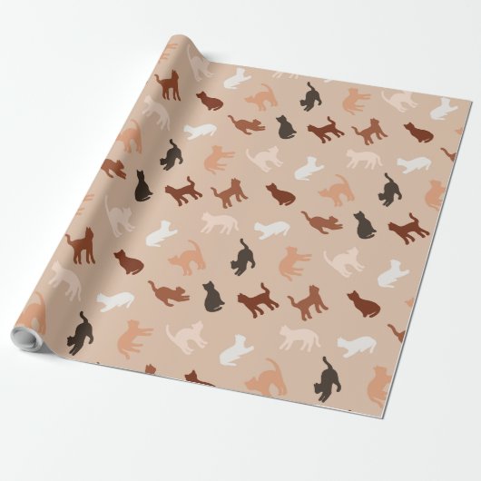 Kat silhouet cadeaupapier (Uitgerold)