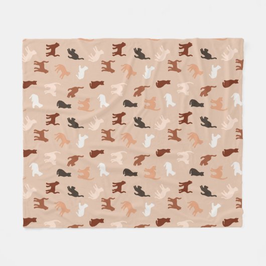 Kat silhouet fleece deken (Voorkant (Horizontaal))