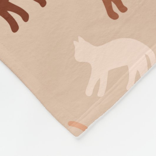 Kat silhouet fleece deken (Hoek)
