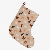 Kat silhouet grote kerstsok (Voorkant (Hangend))