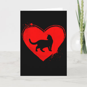 Kat Silhouet Hart Vorm Valentijnsdag Kat Liefhebbe Kaart