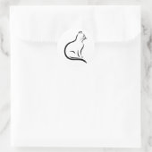 Kat silhouet illustratie ronde sticker (Tas)