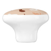 Kat silhouet keramische knop (Zijkant)