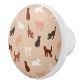 Kat silhouet keramische knop (Rechts)