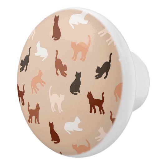 Kat silhouet keramische knop (Rechts)