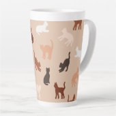 Kat silhouet latte mok (Rechterhoek)