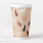 Kat silhouet latte mok (Voorkant)