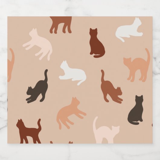 Kat silhouet likeurfles etiket (Enkel label)