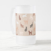 Kat silhouet matglas bierpul (Voorkant links)