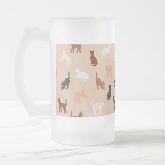 Kat silhouet matglas bierpul (Links)