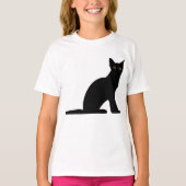 Kat Silhouet Meisjes T-shirt (Voorkant)