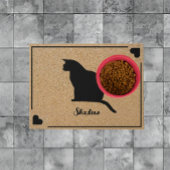 Kat silhouet met gepersonaliseerde monogram naam deurmat
