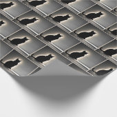 Kat silhouet met gloed cadeaupapier (Hoek)