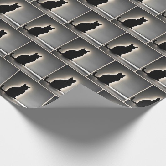 Kat silhouet met gloed cadeaupapier (Hoek)