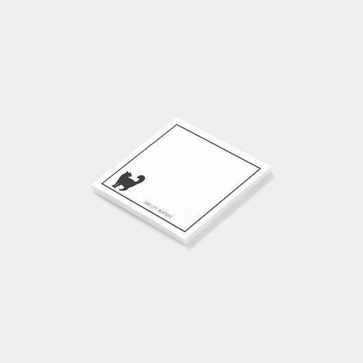 Kat Silhouet met naam Post-it® Notes (Schuin)
