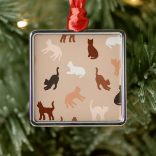 Kat silhouet metalen ornament
