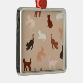 Kat silhouet metalen ornament (Rechts)