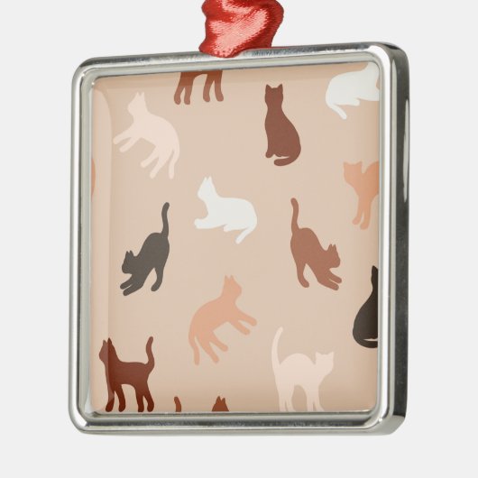 Kat silhouet metalen ornament (Links)