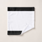 Kat silhouet & monogram op zwart & wit badhanddoek bad handdoek (Wasdoekje)