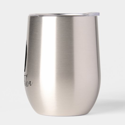 Kat Silhouet Ontwerp Thermische Wijn Tumbler (Links)