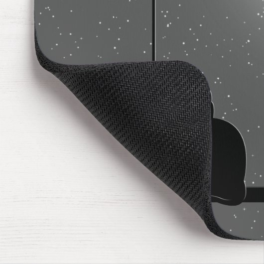 Kat silhouet op een schommel in maanlicht muismat (Hoek)