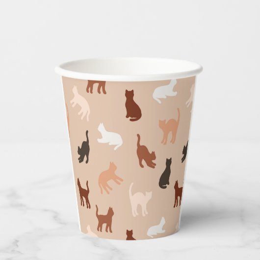 Kat silhouet papieren bekers (Voorkant)